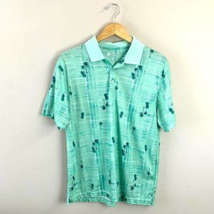 Haggar green pineapple and palm tree polo